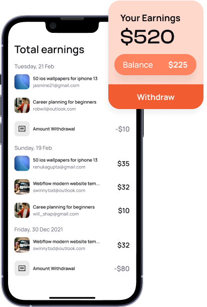 Graphic displaying Clak earnings module