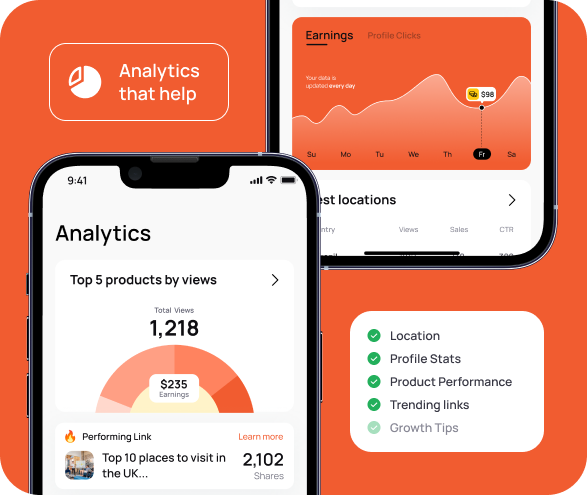 Graphic displaying Clak analytics feature