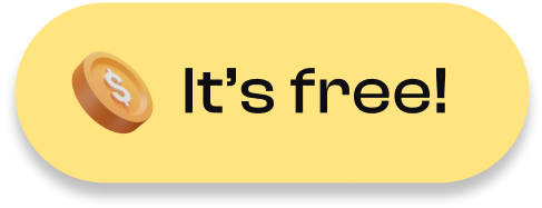 A graphic with a coin and text reading 'it's free'